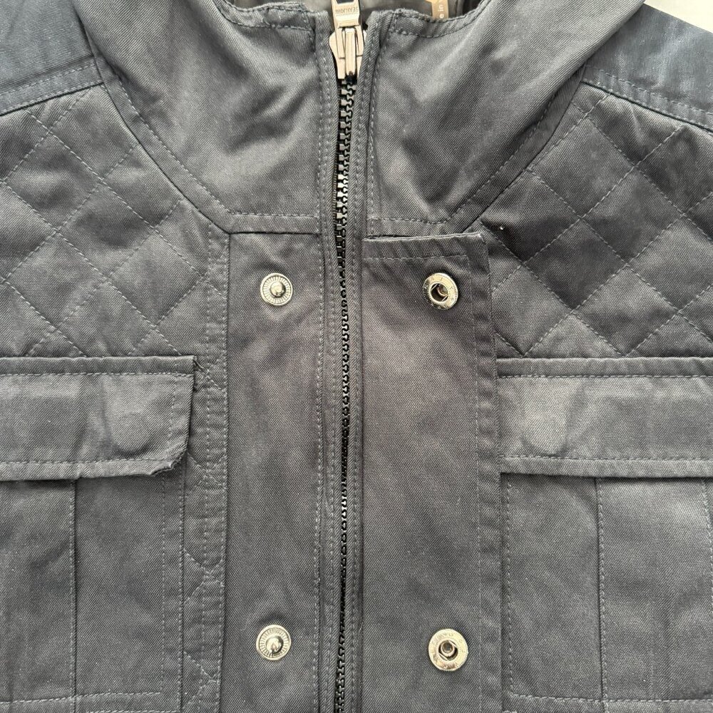 SEAN JOHN Quilted Hooded Field Jacket Black Large - Picture 8 of 15